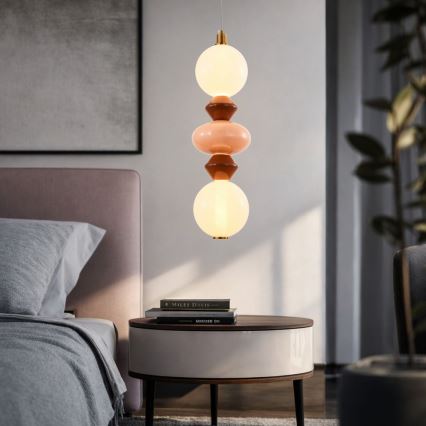 Lustre sur câble LED FLORES LED/15W/230V doré/orange/marron