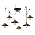 Lustre sur câble MANAVGAT 6xE27/40W/230V, style araignée, noir/marron