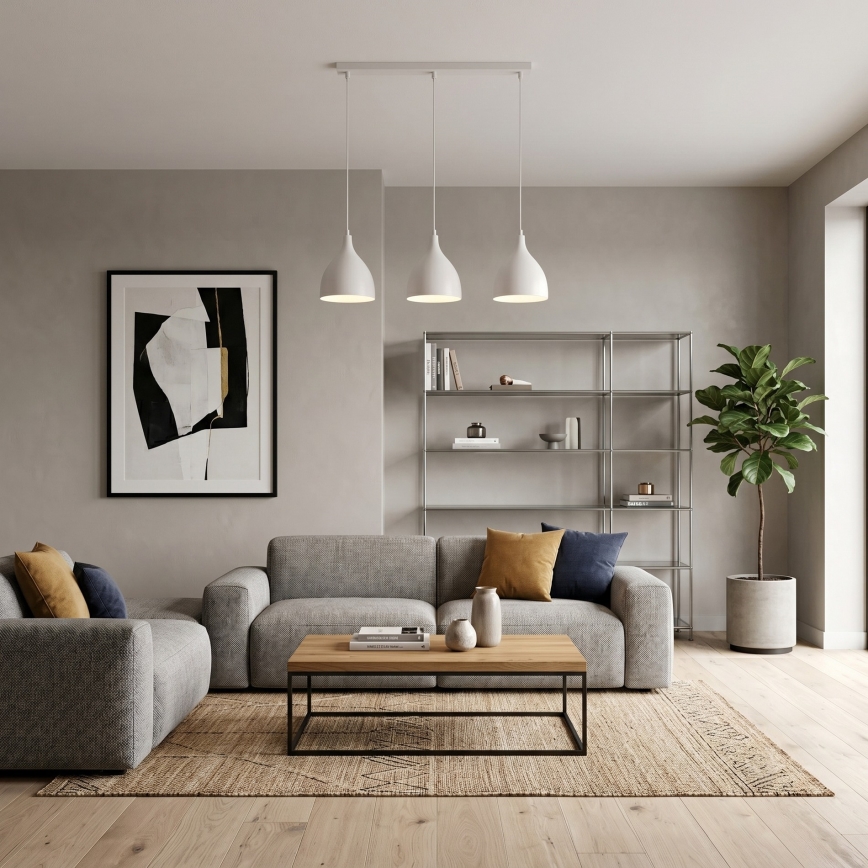 Lustre sur câble NOAK CLASSIC 3xE27/15W/230V crème