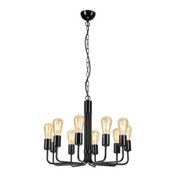 Lustre sur chaîne 10xE27/60W/230V noir