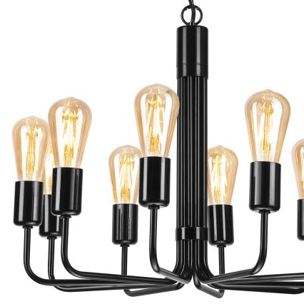 Lustre sur chaîne 10xE27/60W/230V noir
