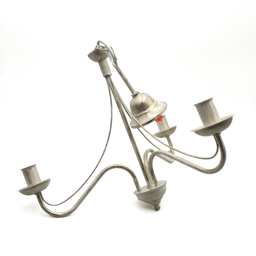 Lustre sur chaîne ANTON 3xE14/60W/230V, finition blanc patiné