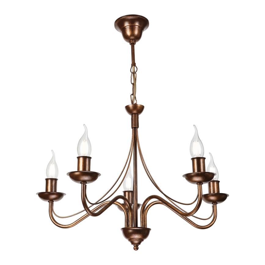 Lustre sur chaîne ANTON 5xE14/15W/230V bronze
