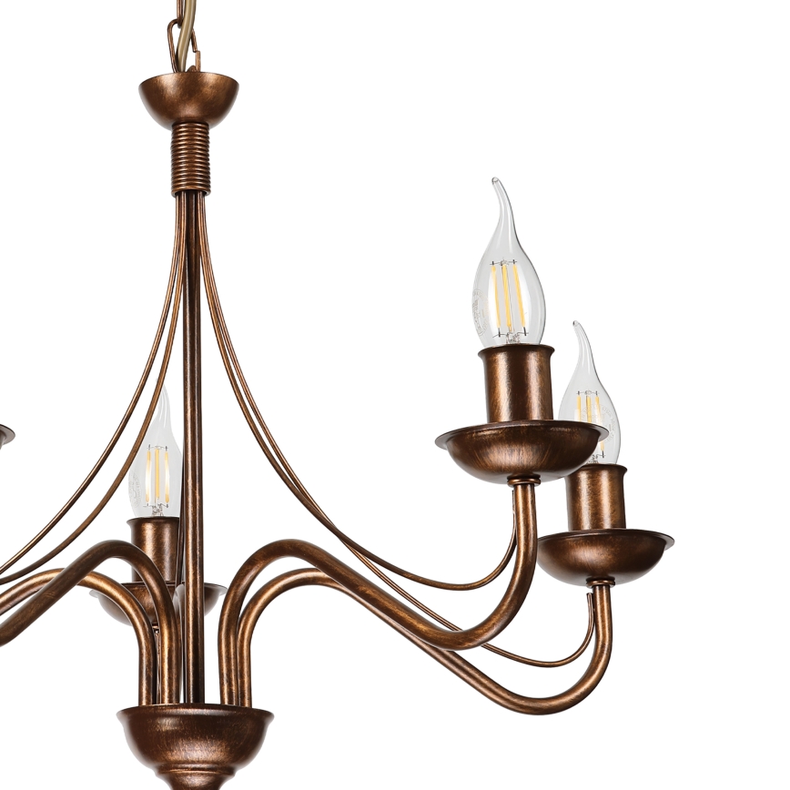 Lustre sur chaîne ANTON 5xE14/15W/230V bronze