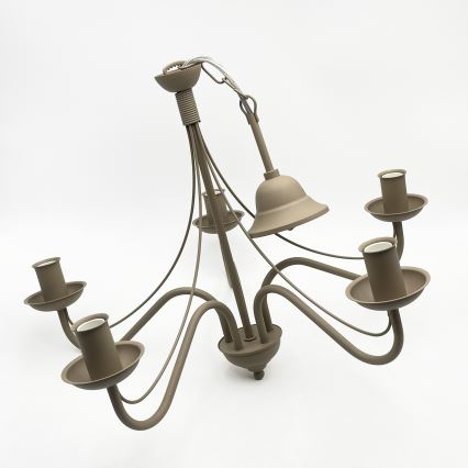 Lustre sur chaîne ANTON 5xE14/60W/230V beige