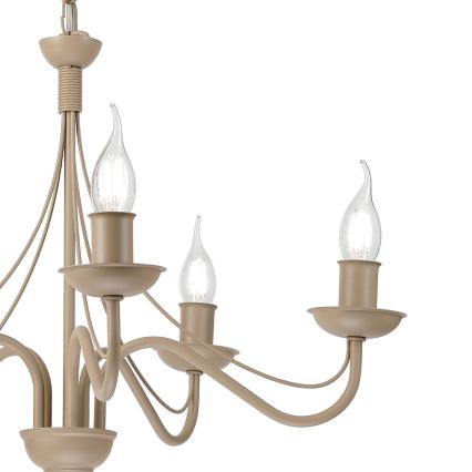 Lustre sur chaîne ANTON 5xE14/60W/230V beige