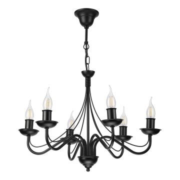 Lustre sur chaîne ANTON 6xE14/60W/230V noir