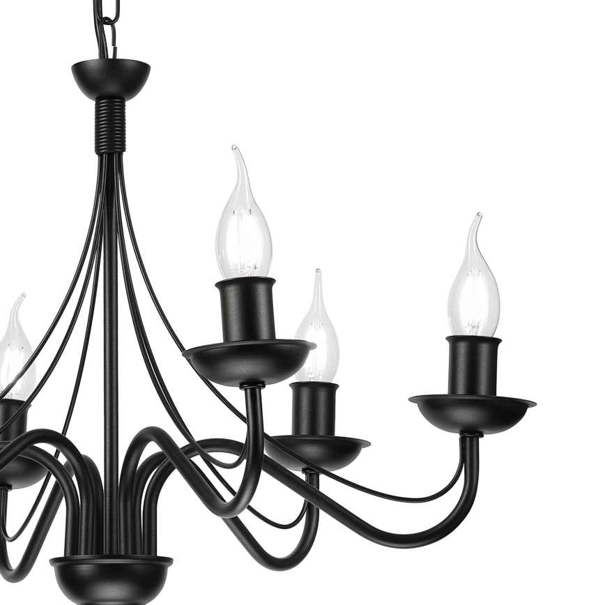 Lustre sur chaîne ANTON 6xE14/60W/230V noir