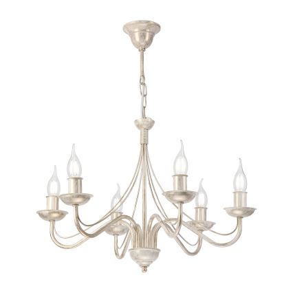 Lustre sur chaîne ANTON 6xE14/60W/230V patine blanche