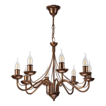 Lustre sur chaîne ANTON 8xE14/60W/230V bronze