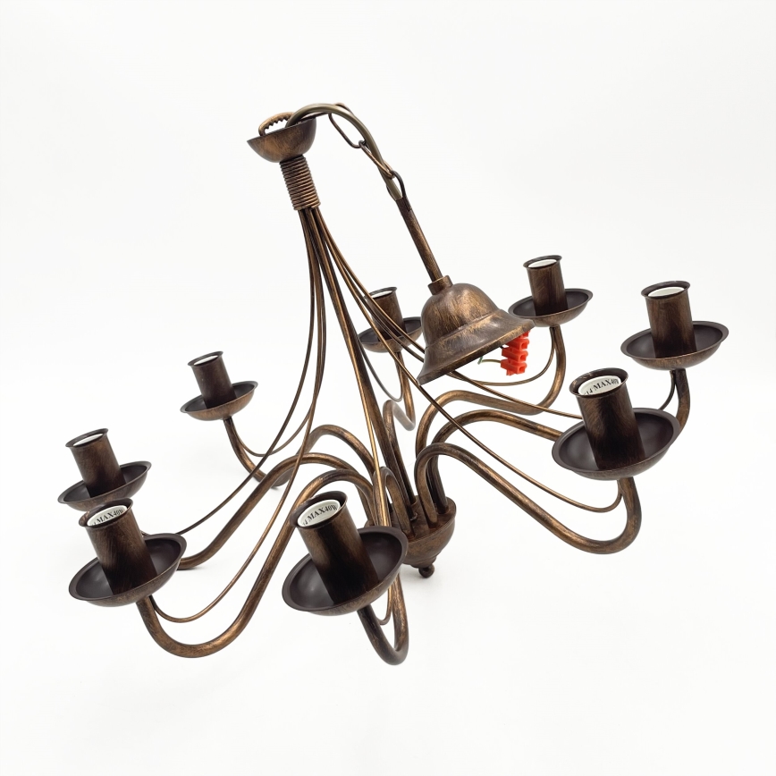 Lustre sur chaîne ANTON 8xE14/60W/230V bronze