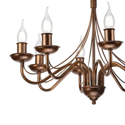 Lustre sur chaîne ANTON 8xE14/60W/230V bronze