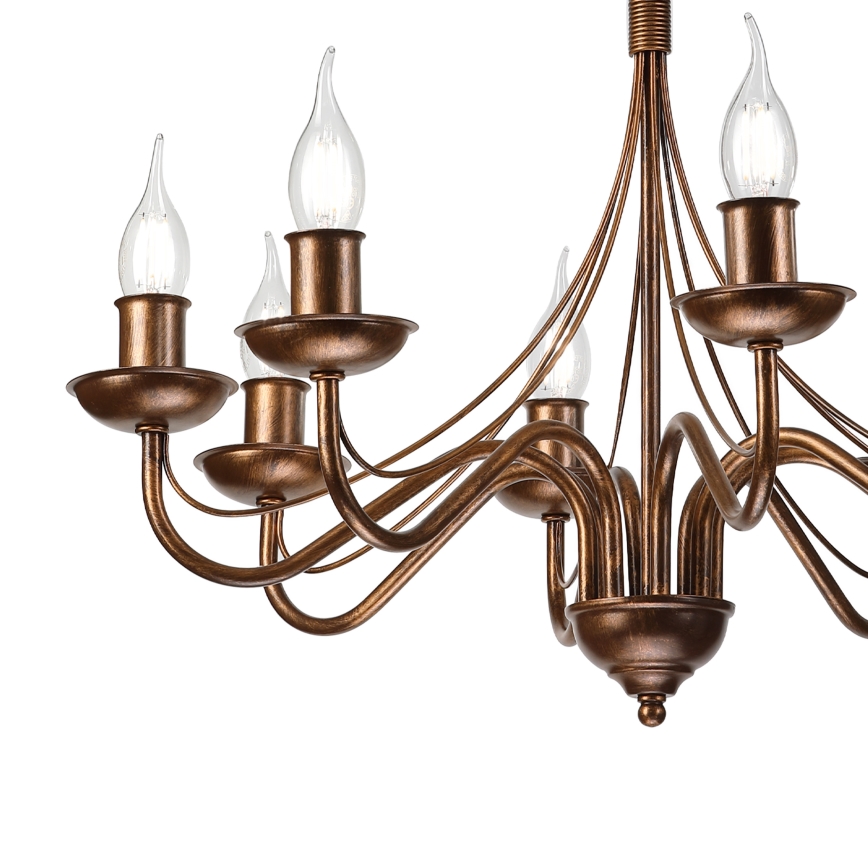 Lustre sur chaîne ANTON 8xE14/60W/230V bronze