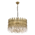 Lustre sur chaîne CRYSTALLINE 8xE27/40W/230V Ø 60 cm laiton