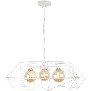 Lustre sur chaîne DEXA 3xG9/10W/230V crème/doré/beige fumé