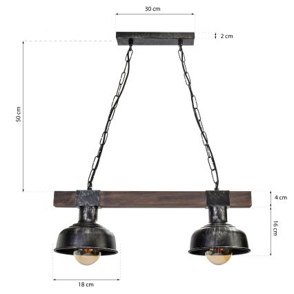 Lustre sur chaine FARO 2xE27/60W/230V