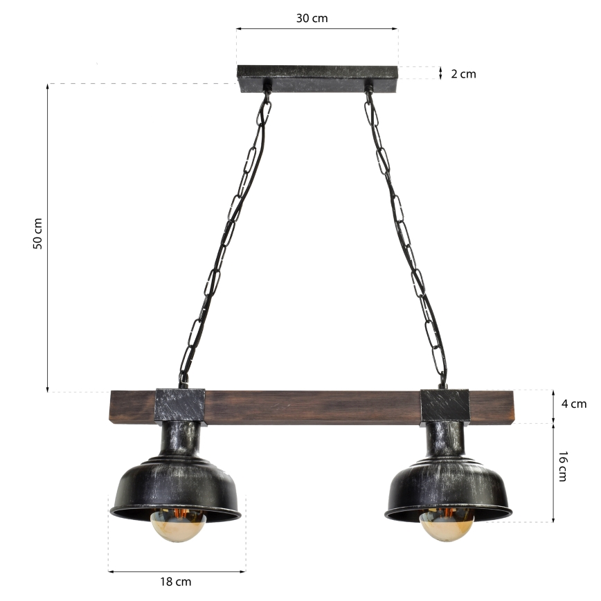 Lustre sur chaine FARO 2xE27/60W/230V