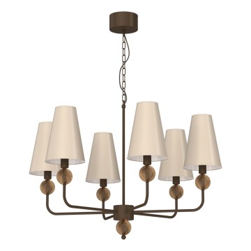 Lustre sur chaîne GRENADA 6xE14/15W/230V beige