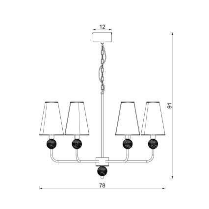 Lustre sur chaîne GRENADA 6xE14/15W/230V beige