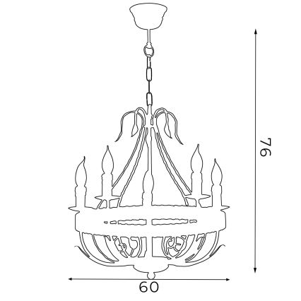 Lustre sur chaîne LOARA 5xE14/60W/230V