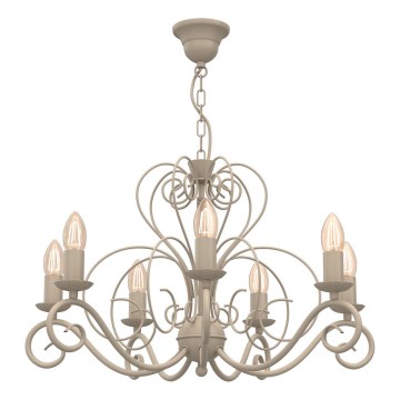 Lustre sur chaîne MAURO 7xE14/15W/230V beige