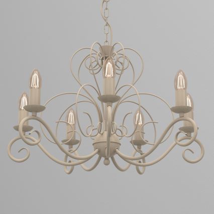 Lustre sur chaîne MAURO 7xE14/15W/230V beige