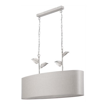 Lustre sur chaîne NOEMI 2xE27/60W/230V argenté/blanc patiné