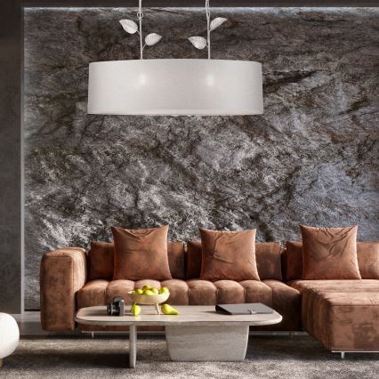 Lustre sur chaîne NOEMI 2xE27/60W/230V argenté/blanc patiné