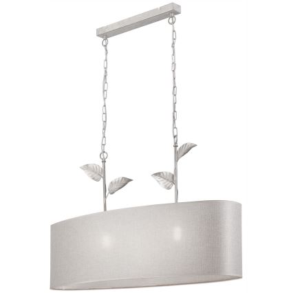 Lustre sur chaîne NOEMI 2xE27/60W/230V argenté/blanc patiné