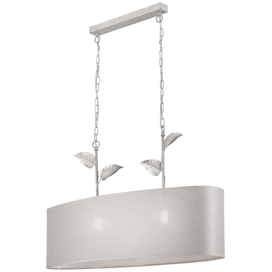 Lustre sur chaîne NOEMI 2xE27/60W/230V argenté/blanc patiné
