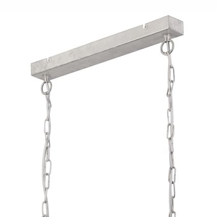 Lustre sur chaîne NOEMI 2xE27/60W/230V argenté/blanc patiné