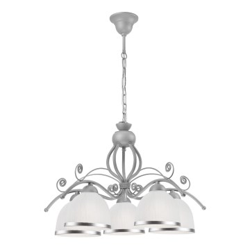 Lustre sur chaîne RETRO II 5xE27/60W/230V argenté