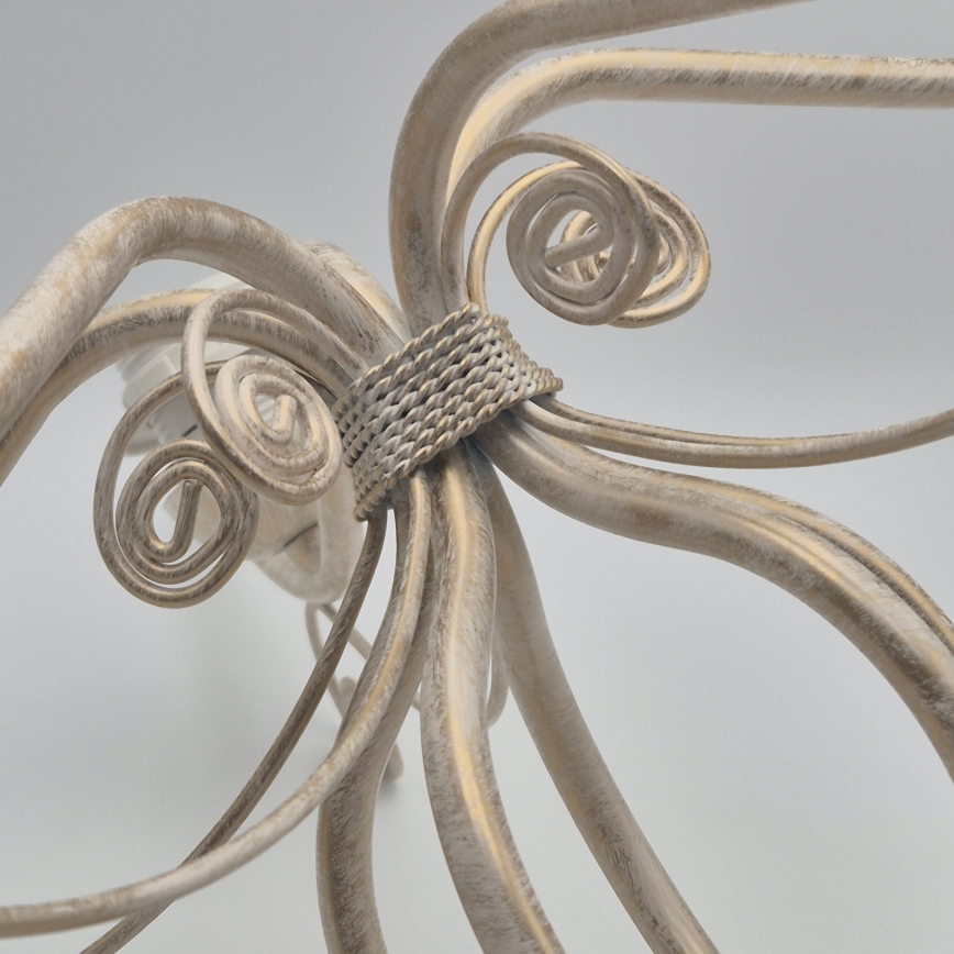 Lustre sur chaîne RETRO II 5xE27/60W/230V blanc patiné