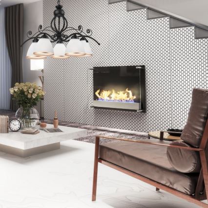 Lustre sur chaîne RETRO II 5xE27/60W/230V noir mat