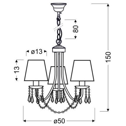 Lustre sur chaîne RUTI 3xE14/40W/230V