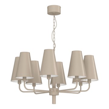 Lustre sur chaîne TORTOLA 8xE14/15W/230V beige