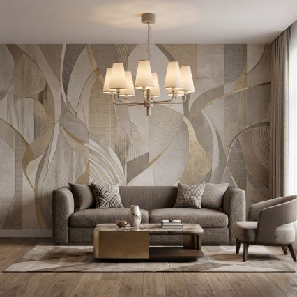 Lustre sur chaîne TORTOLA 8xE14/15W/230V beige