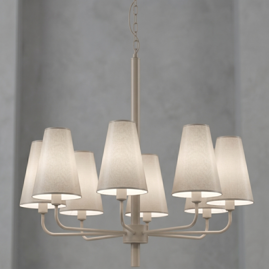 Lustre sur chaîne TORTOLA 8xE14/15W/230V beige