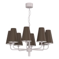 Lustre sur chaîne TORTOLA 8xE14/15W/230V marron/crème
