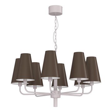 Lustre sur chaîne TORTOLA 8xE14/15W/230V marron/crème