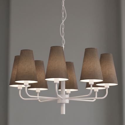 Lustre sur chaîne TORTOLA 8xE14/15W/230V marron/crème