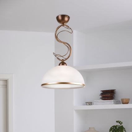 Lustre sur tige COBRA 1xE27/60W/230V Ø 30 cm, bronze patiné