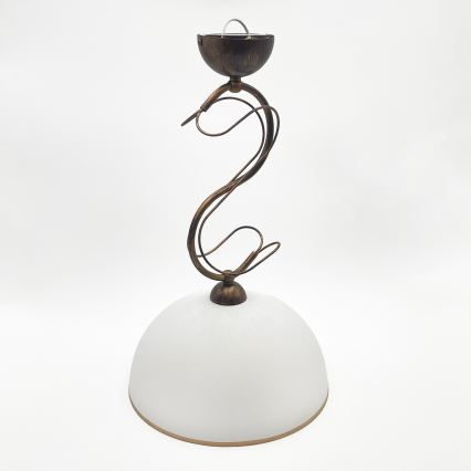 Lustre sur tige COBRA 1xE27/60W/230V Ø 30 cm, bronze patiné