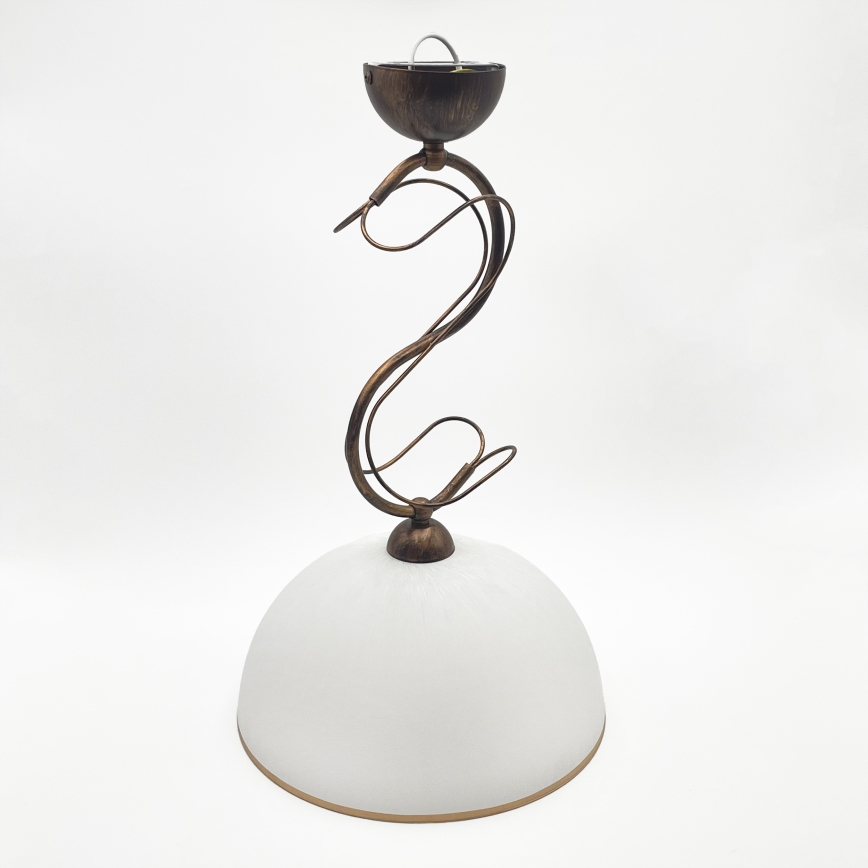 Lustre sur tige COBRA 1xE27/60W/230V Ø 30 cm, bronze patiné