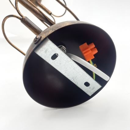 Lustre sur tige COBRA 1xE27/60W/230V Ø 30 cm, bronze patiné