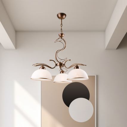 Lustre sur tige COBRA 1xE27/60W/230V Ø 46 cm bronze/patiné