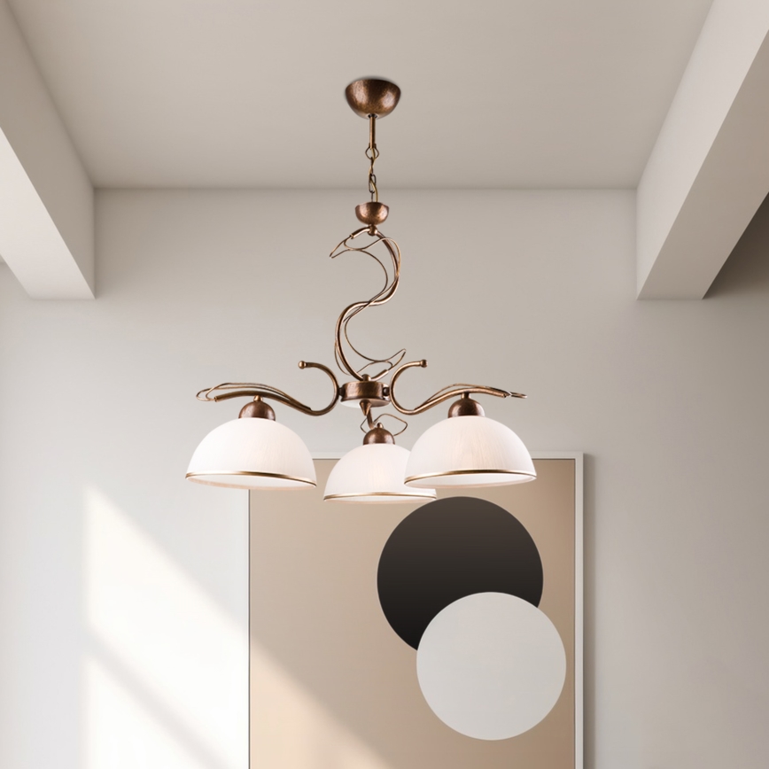 Lustre sur tige COBRA 1xE27/60W/230V Ø 46 cm bronze/patiné