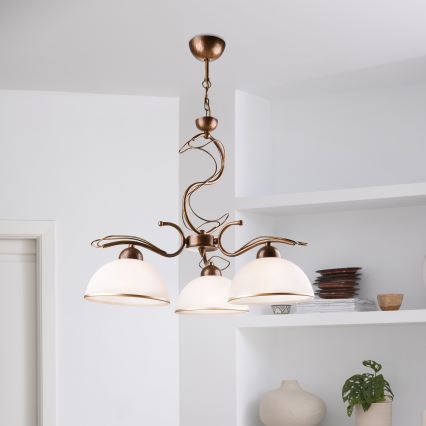 Lustre sur tige COBRA 1xE27/60W/230V Ø 46 cm bronze/patiné