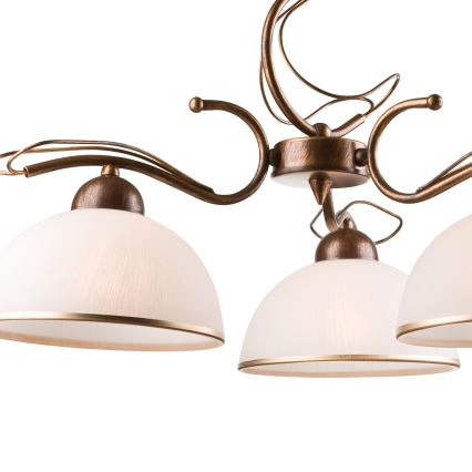 Lustre sur tige COBRA 1xE27/60W/230V Ø 46 cm bronze/patiné