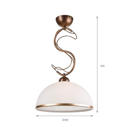 Lustre sur tige COBRA 1xE27/60W/230V Ø 46 cm bronze/patiné